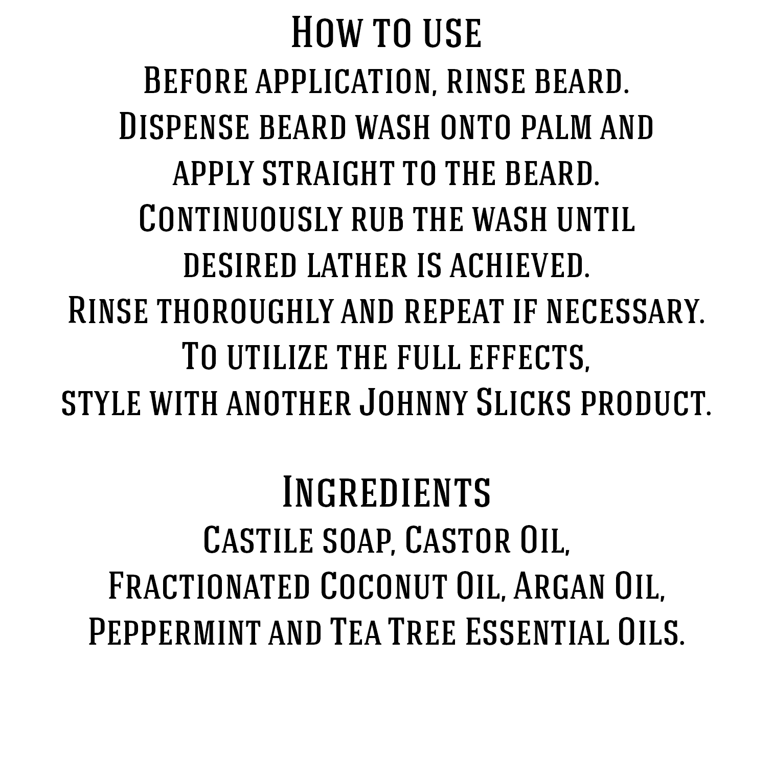 Johnny Slicks Beard Wash Organic Hand Whipped Beard Wash