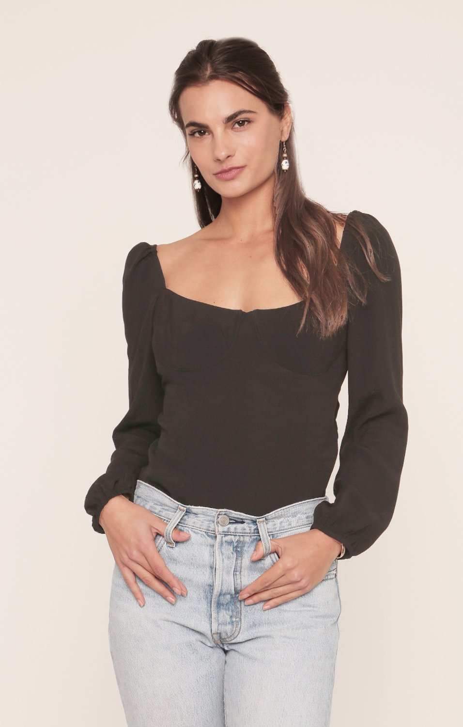 Beauty Bustier Blouse - Black &amp; Pink