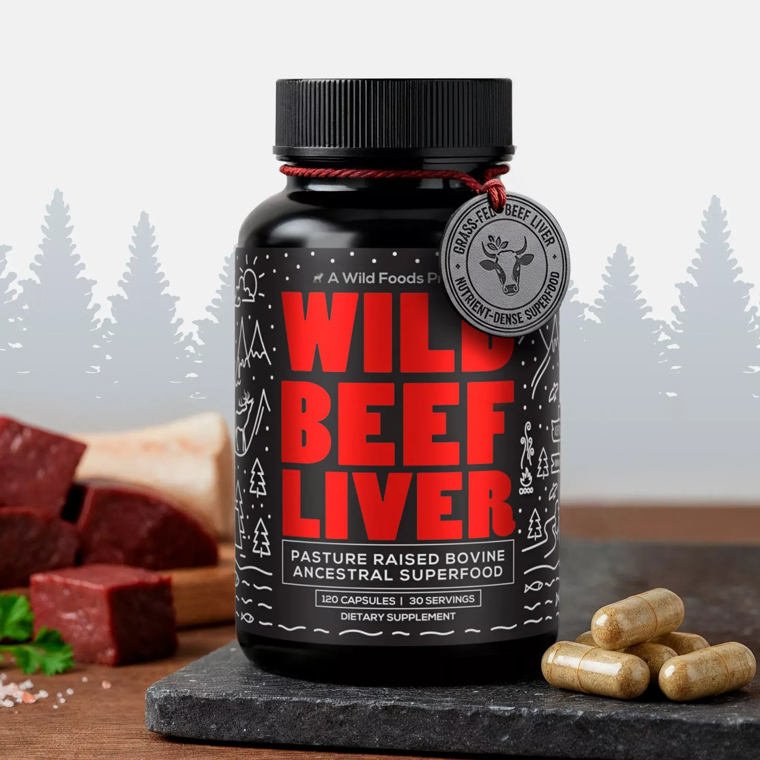 Grass-Fed Beef Liver Capsules – 100% Pasture-Raised