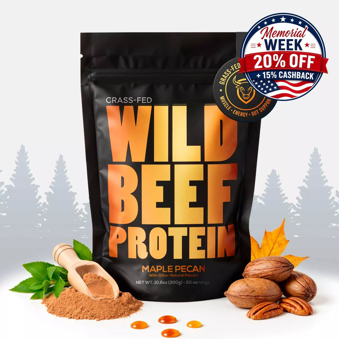 Wild Foods Protein Beef Protein, 20 servings – Grass-Fed Muscle Recovery Protein