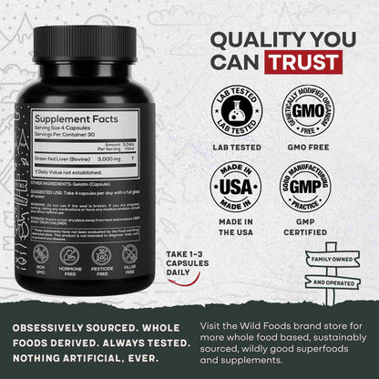 Grass-Fed Beef Liver Capsules, 30 servings – Vitality &amp; Immune Boost from Ancestral Nutrition - My American Goods