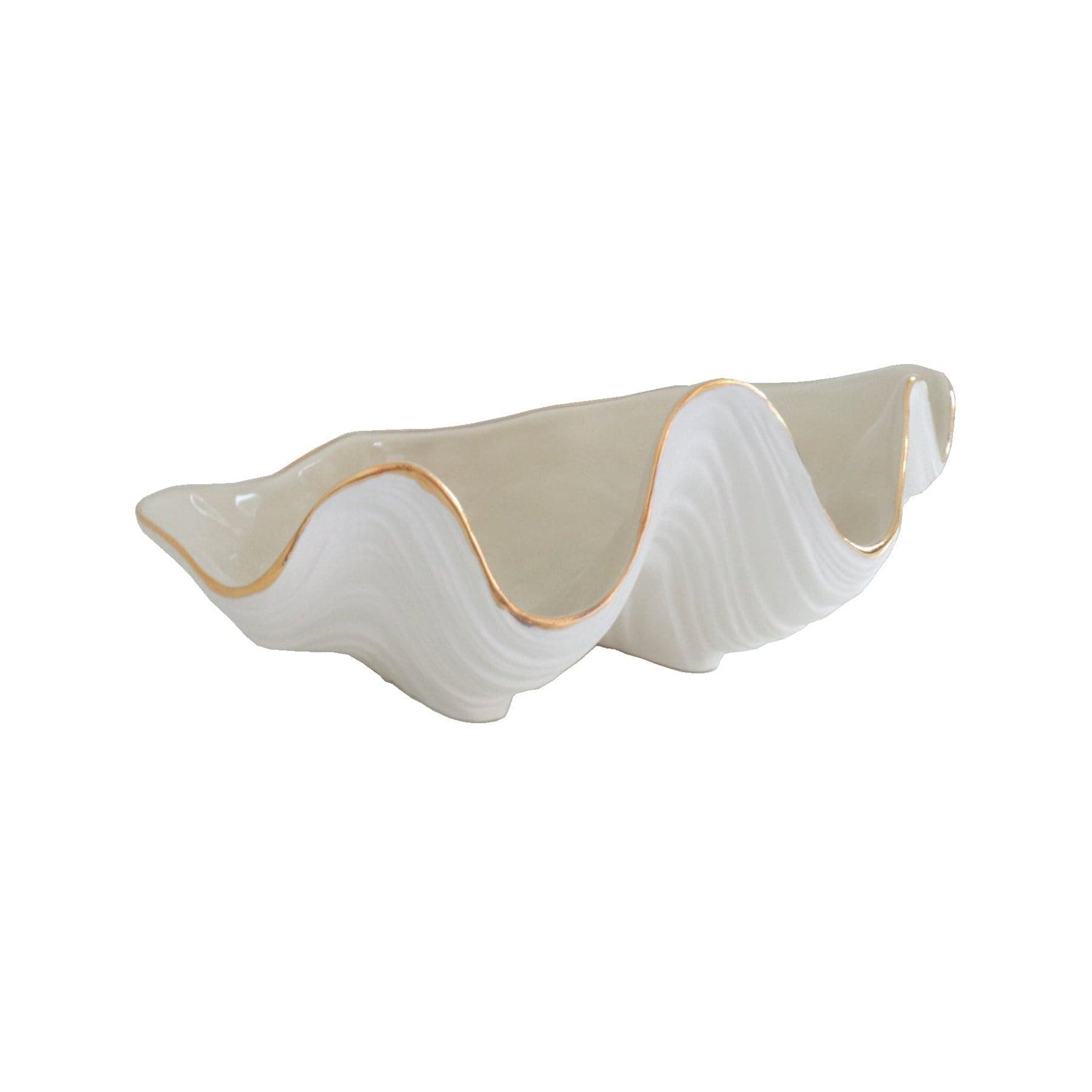 Ruby Clay Company Accessory Clam Shell Bowl with 22K Gold Accent