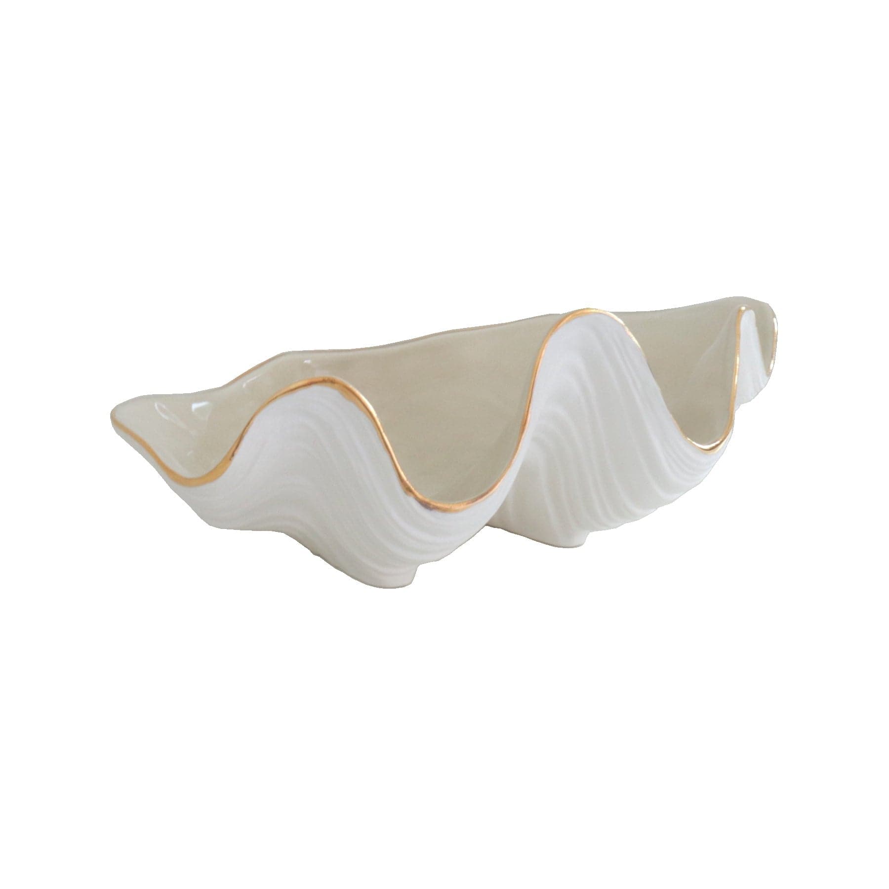 Ruby Clay Company Accessory Clam Shell Bowl with 22K Gold Accent