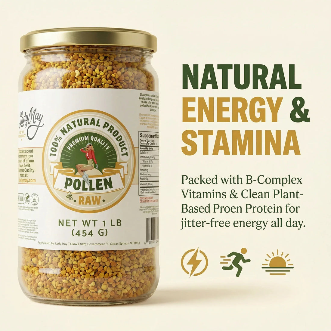 The Lady May Superfoods &amp; Supplements 1 Pound Bee Pollen