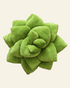 Green succulent-shaped pillow on a beige background