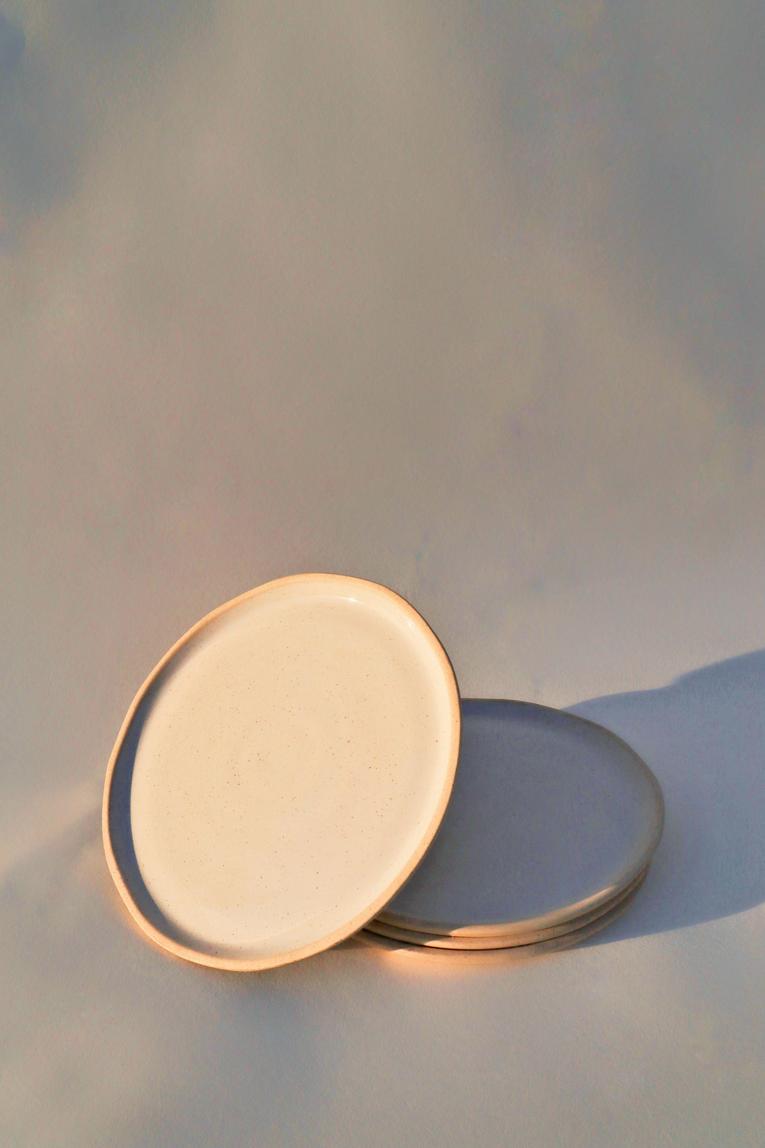 Glazed Garage Ceramics plates River Dinner Plate | White Speckle (Set of 4)