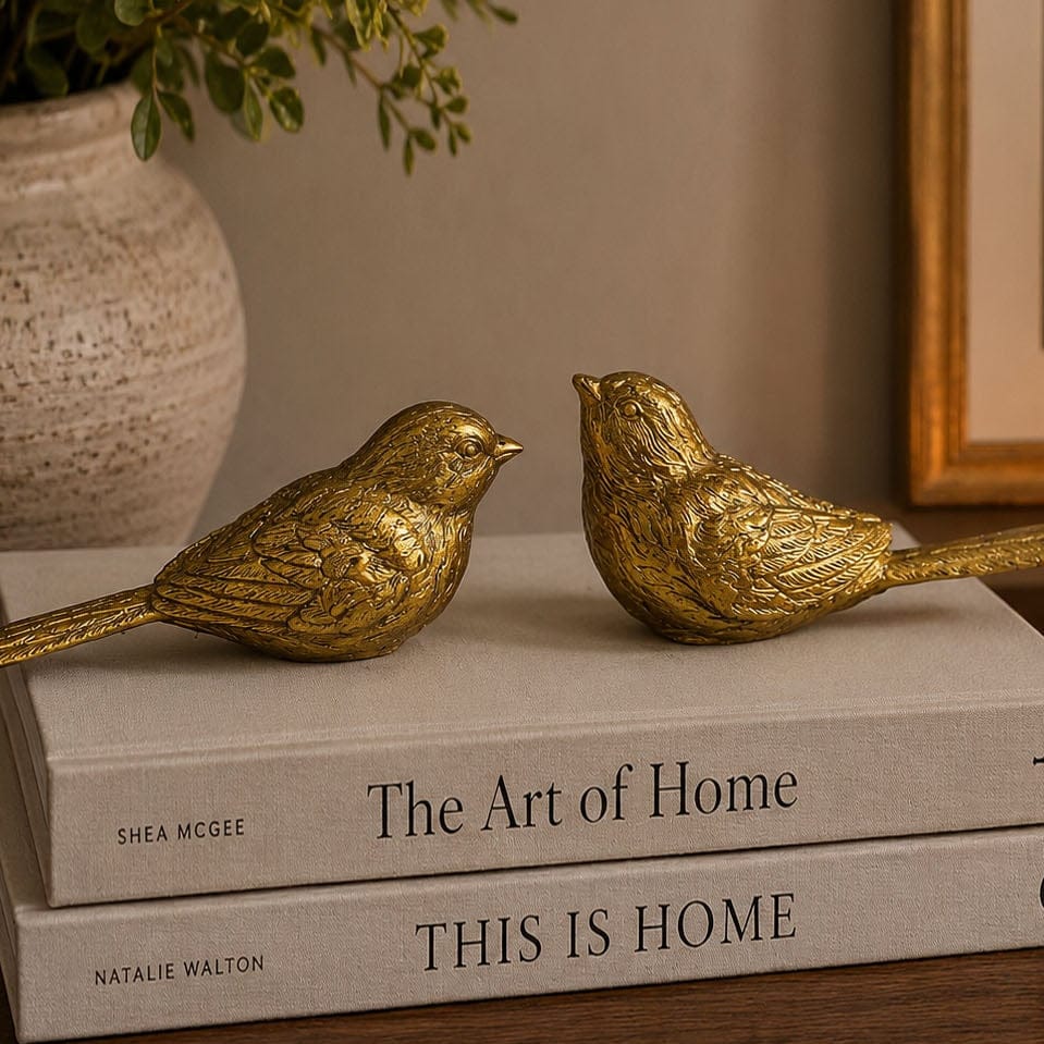 Gia Roma Gold Decor 2pk-1 of each Golden Bird