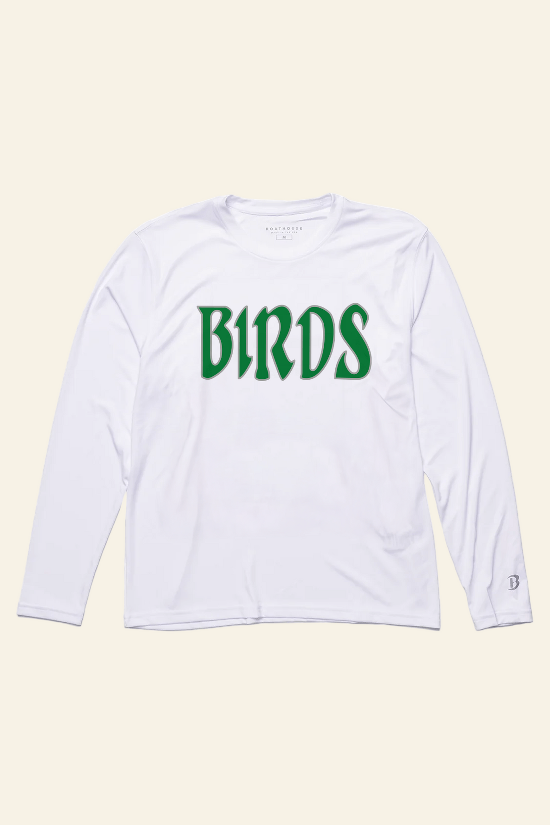 White long-sleeve shirt with green &