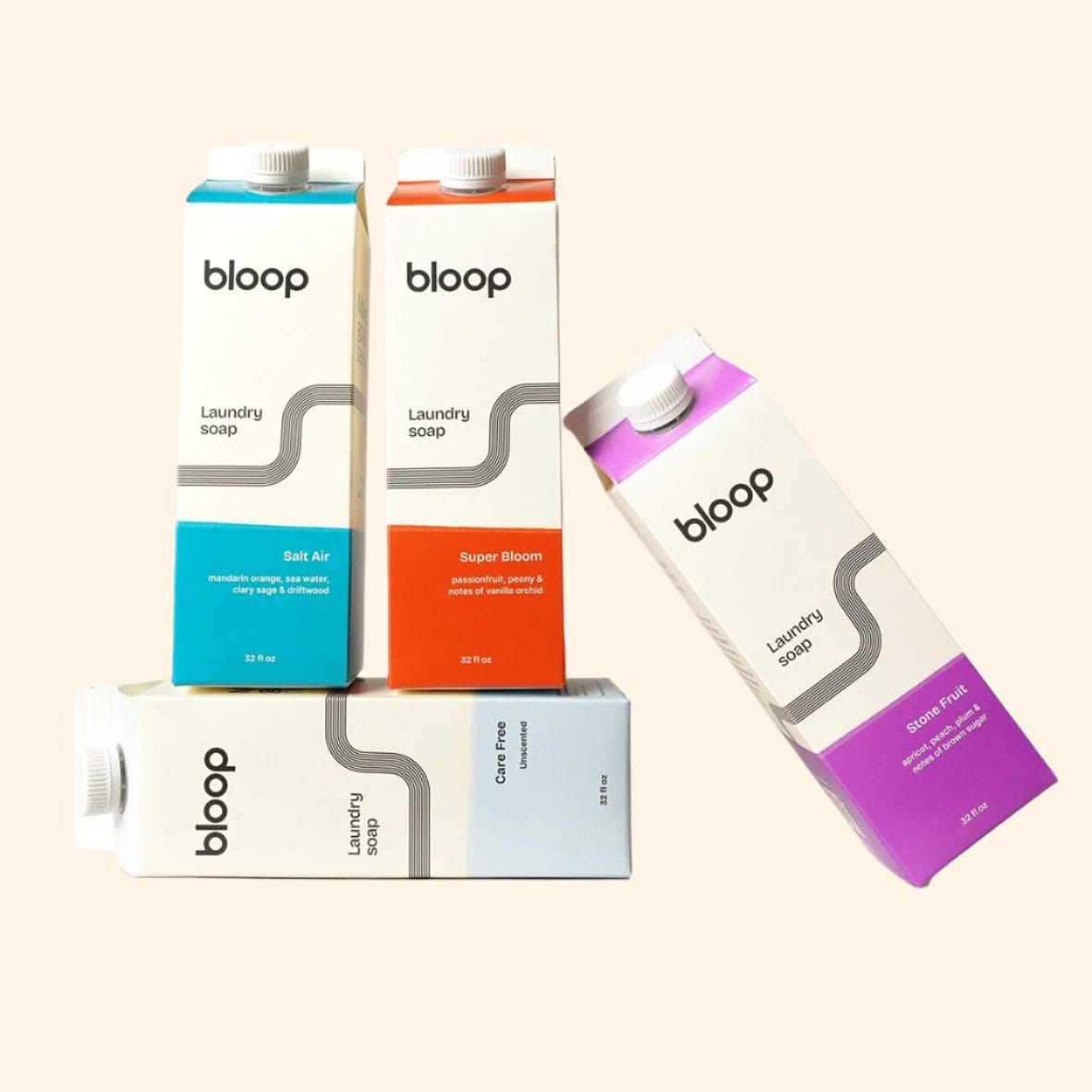 Bloop Laundry Soap 4 Pack of 32oz Cartons 4 Pack - All Four 32oz Cartons