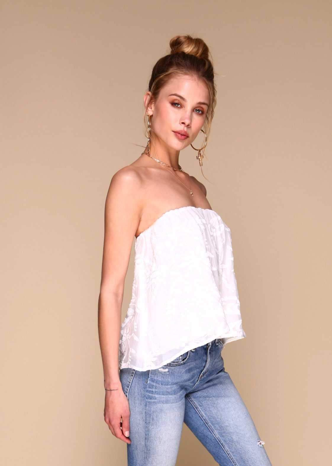 Blossom Top - White Embroidery