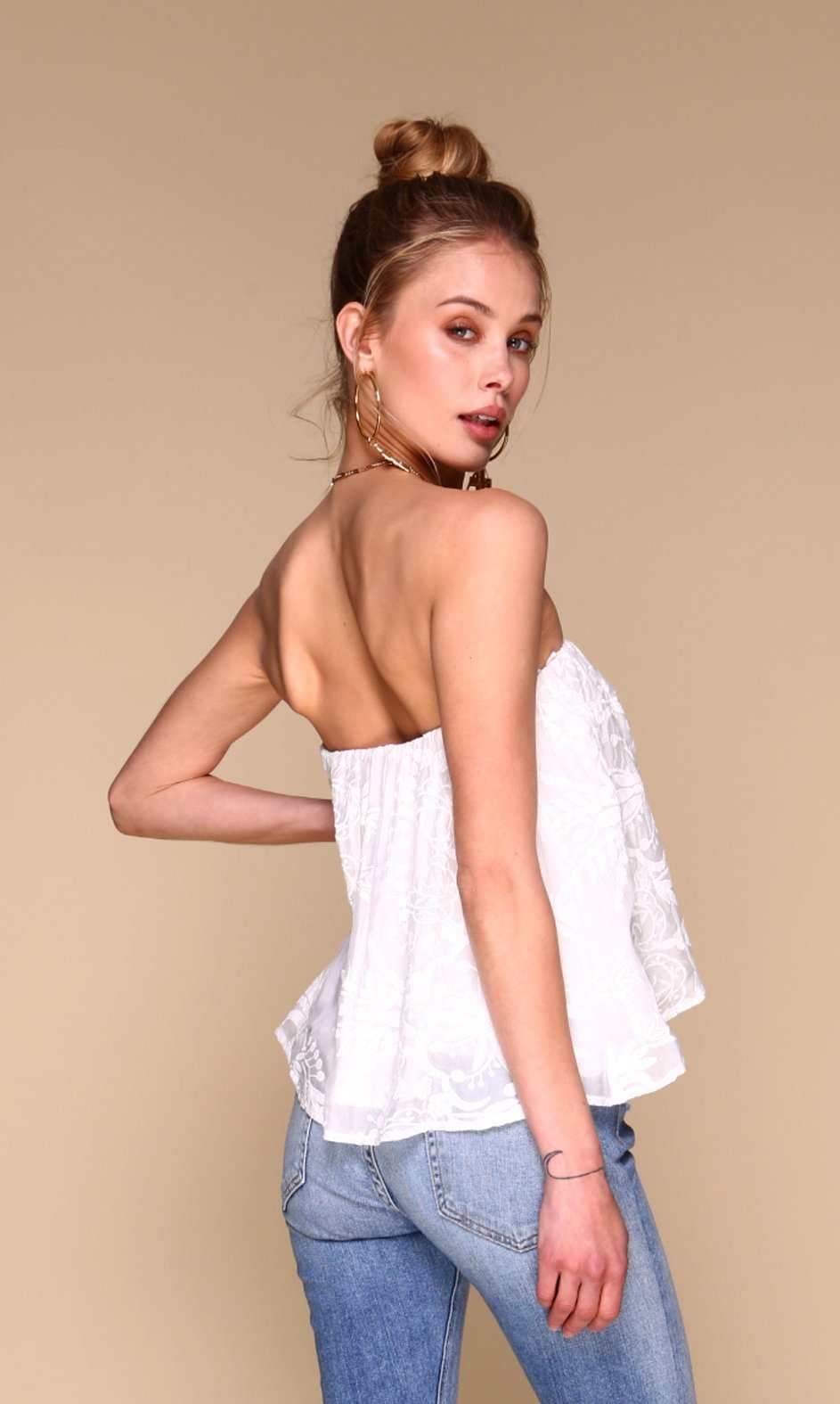 Blossom Top - White Embroidery
