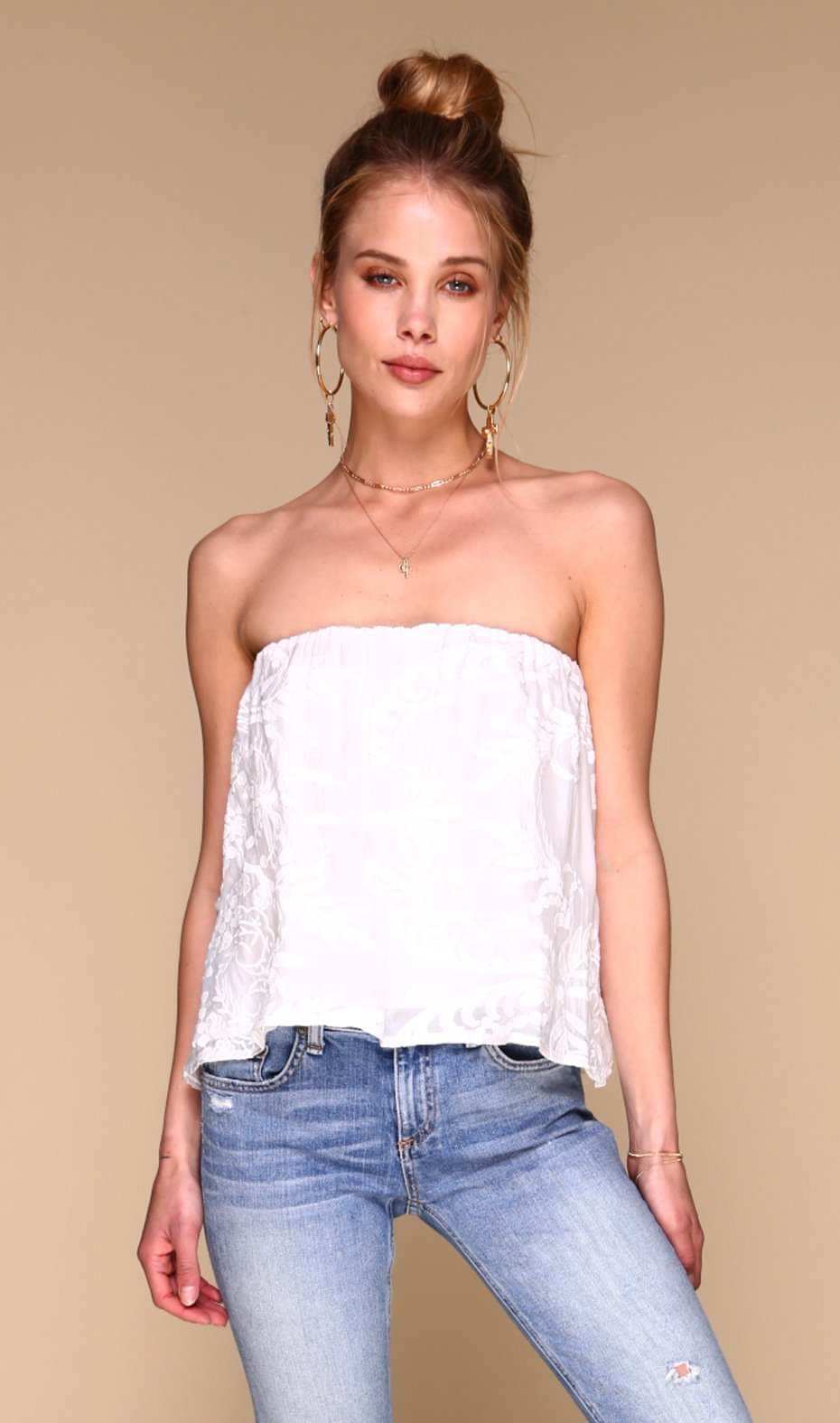 Blossom Top - White Embroidery