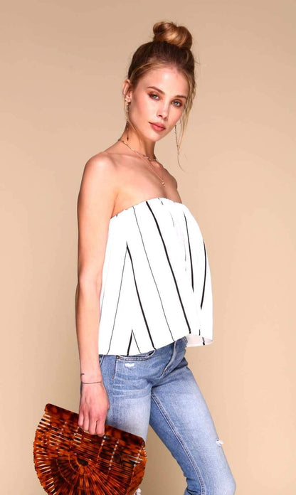 Blossom Striped Top - White &amp; Black