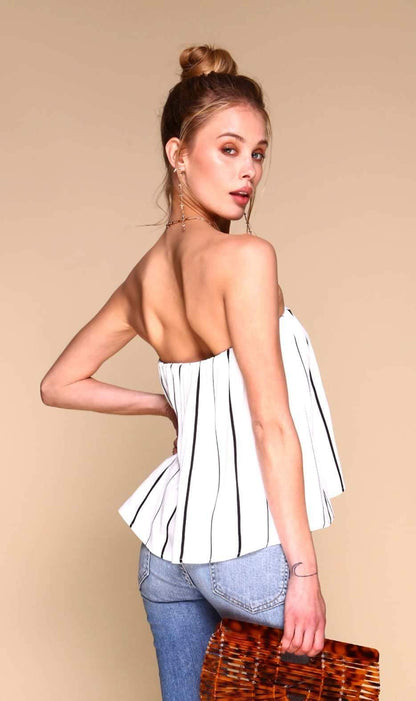 Blossom Striped Top - White &amp; Black