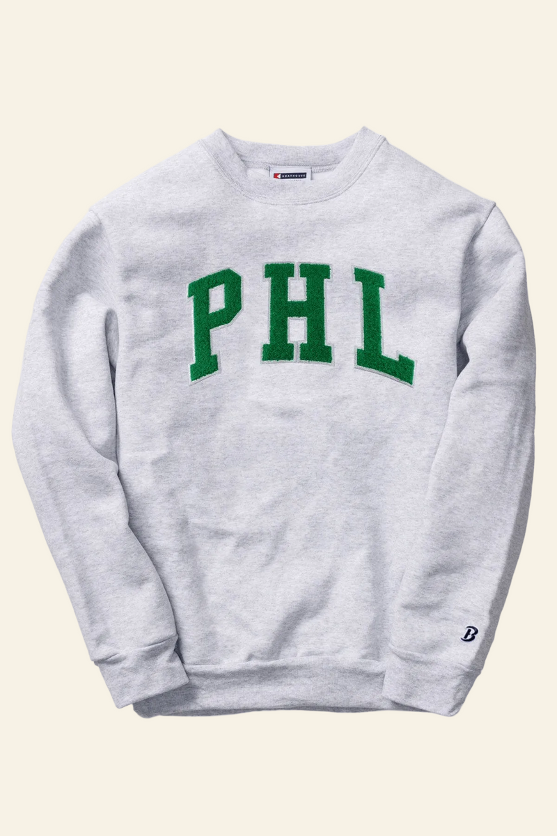 Boathouse unisex crew neck sweatshirt Kelly Green / X-Small Boathouse Philly Chenille Crew