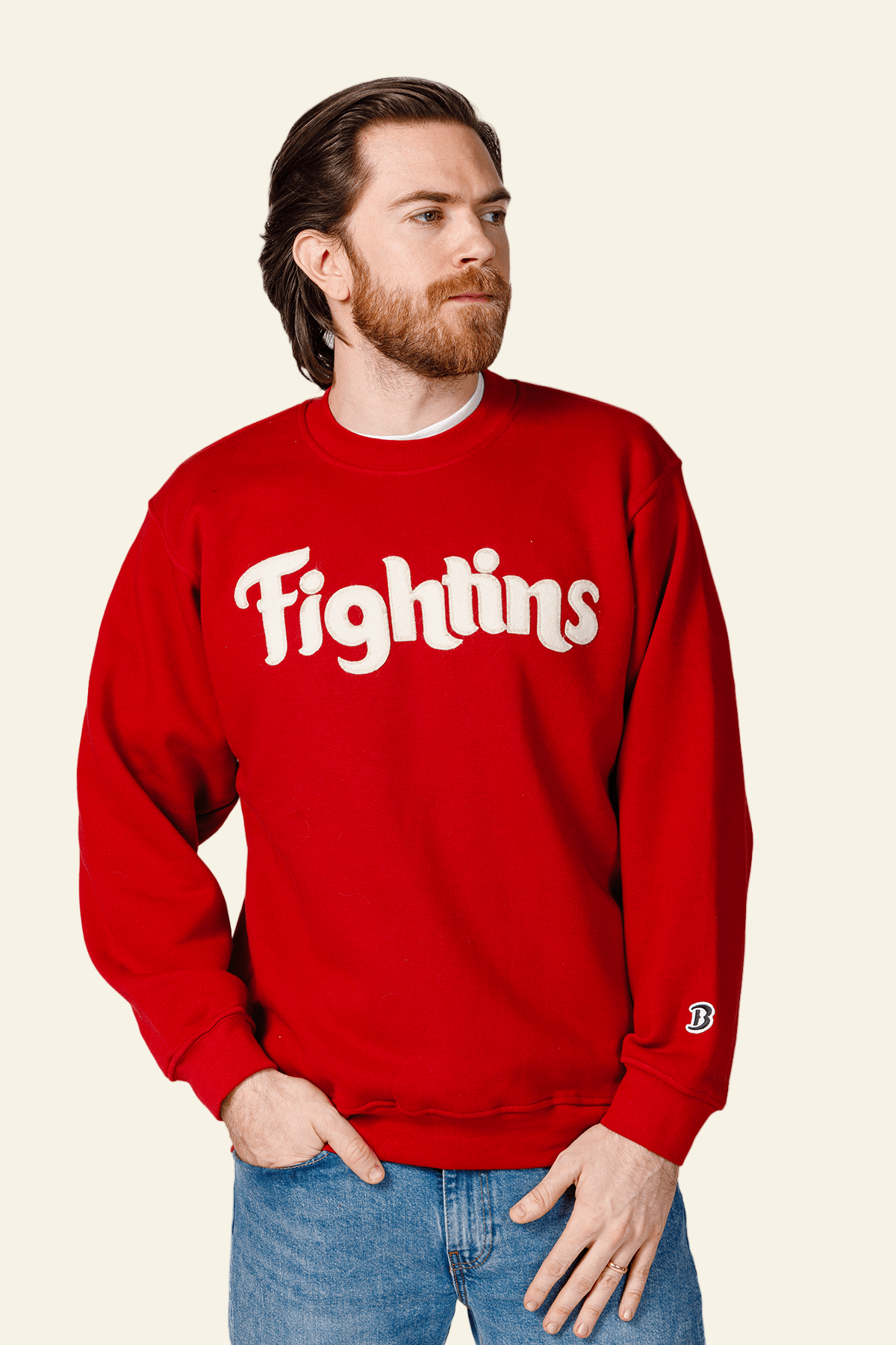 Man wearing a red &