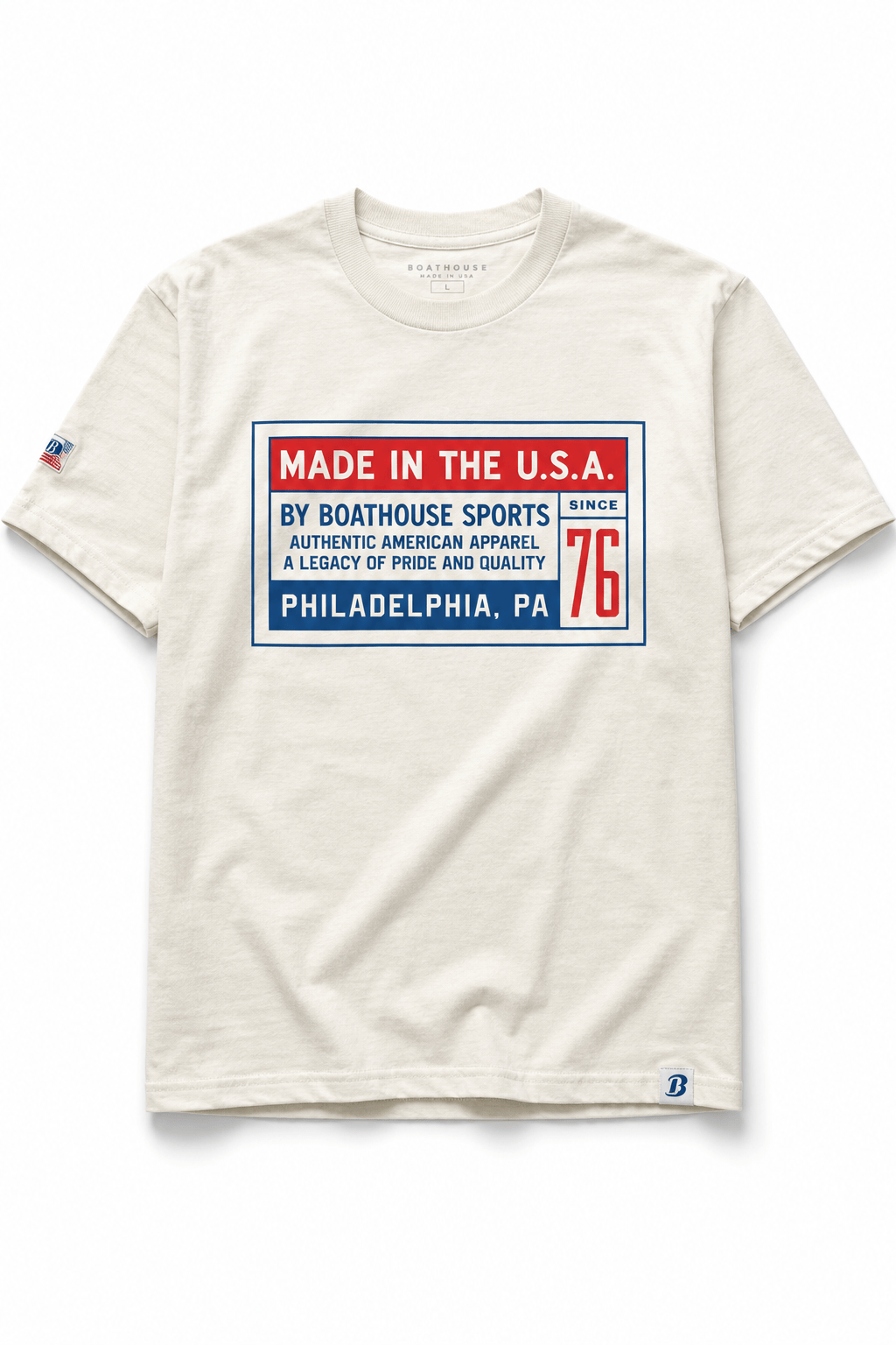 Boathouse active unisex t-shirts Off-White / X-Small Boathouse USA Cotton Short Sleeve