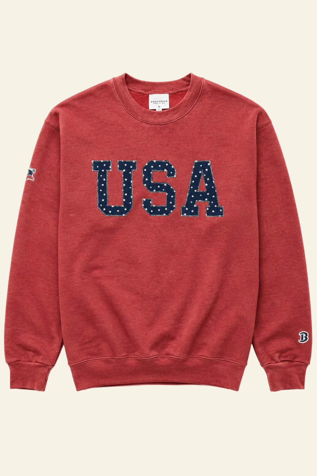 Boathouse unisex crew neck sweatshirt Dockside Red / X-Small BOATHOUSE USA FELT CREW