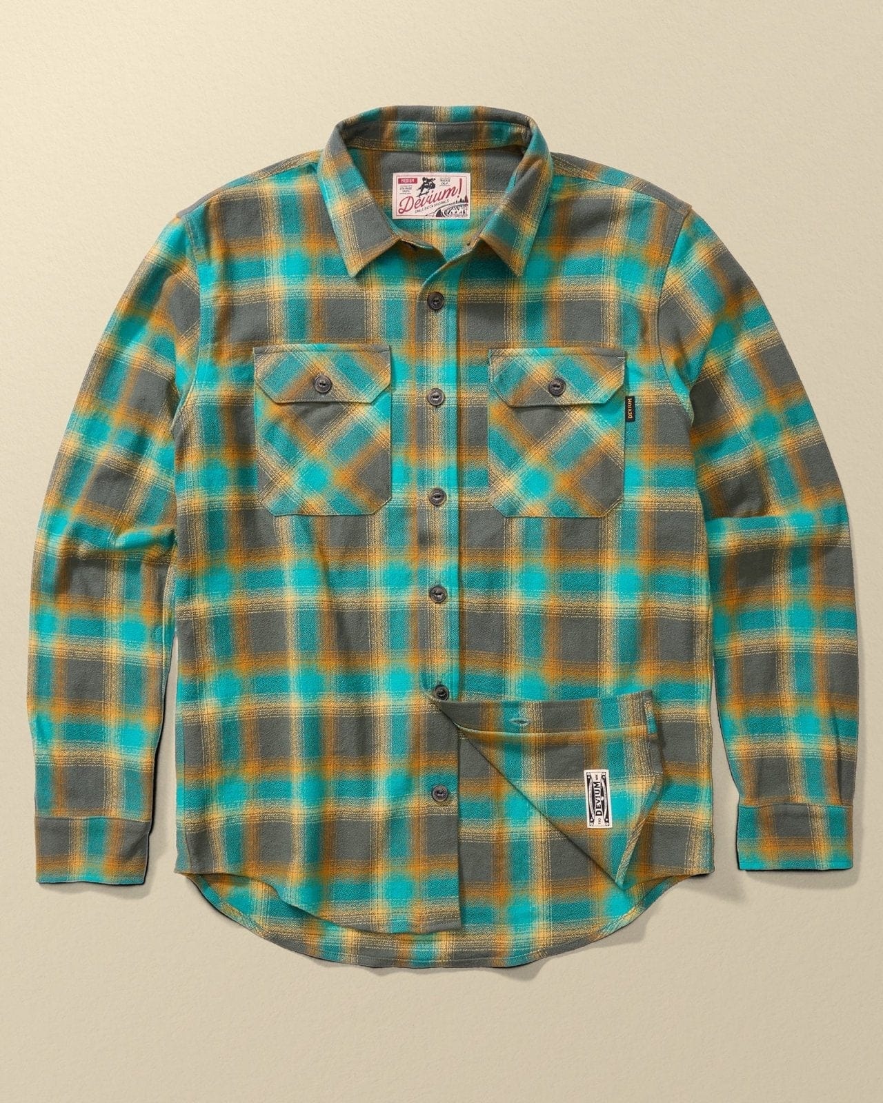 Devium Shirts Jumbo Teal / S Boca Long Sleeve Flannel Shirt