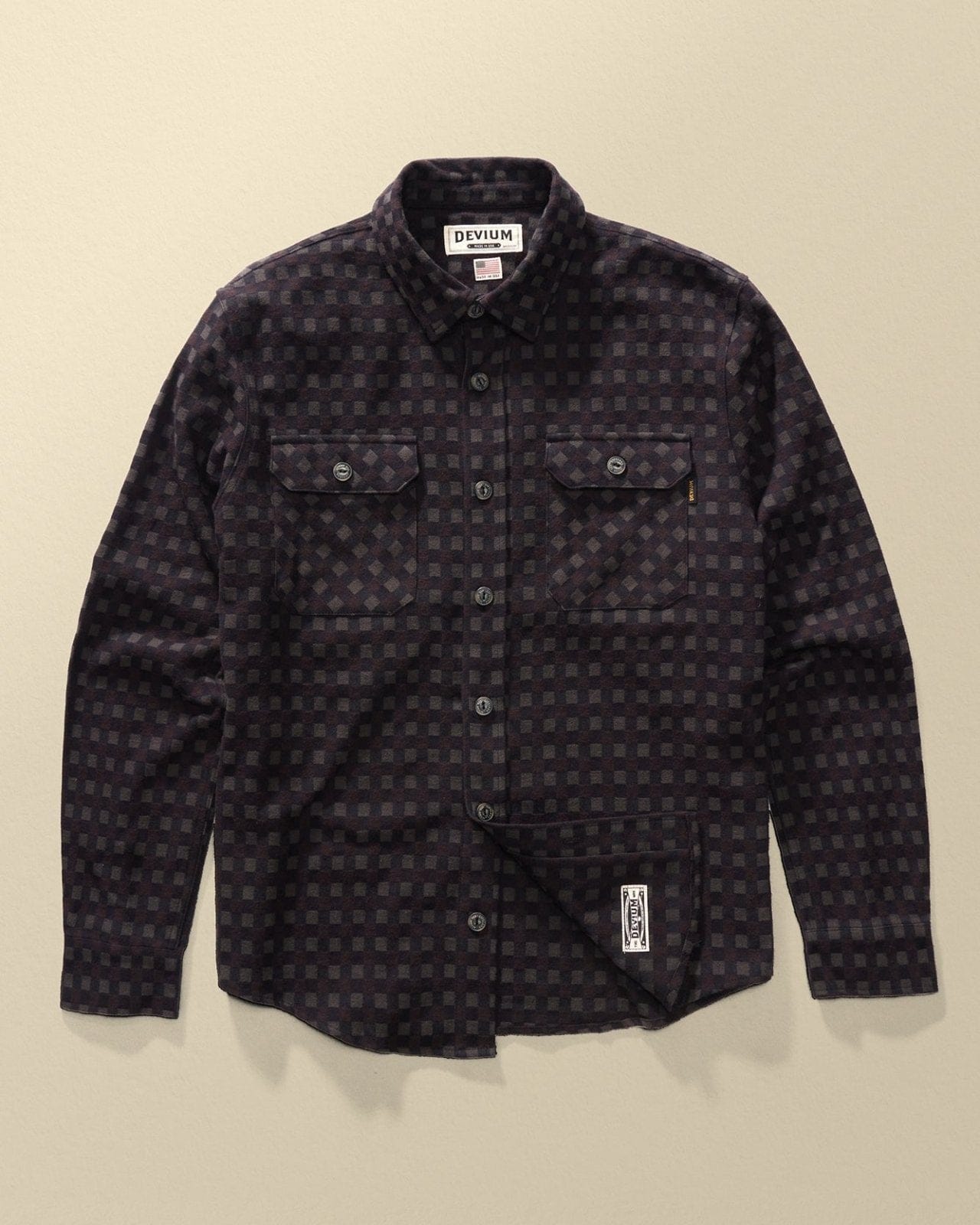 Devium Shirts Shepherd Grey / L Boca Long Sleeve Flannel Shirt
