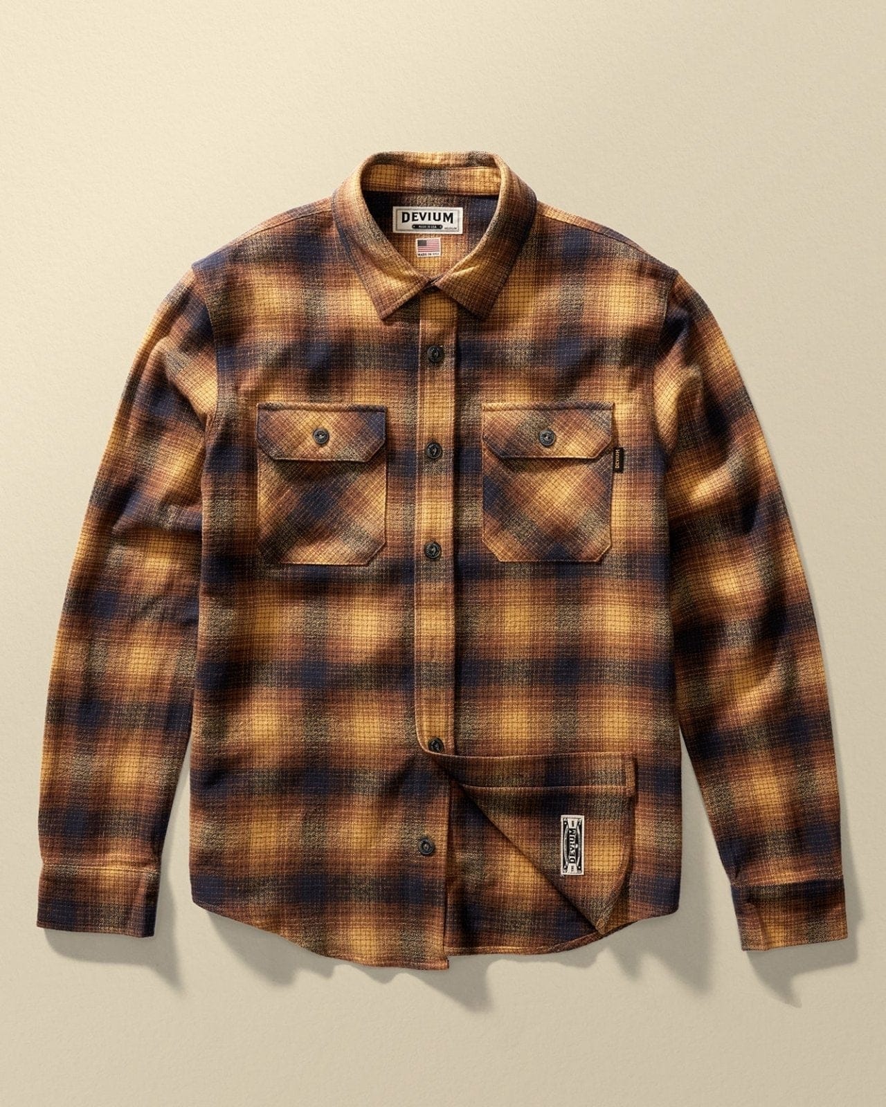 Devium Shirts Lowrider Yellow / S Boca Long Sleeve Flannel Shirt