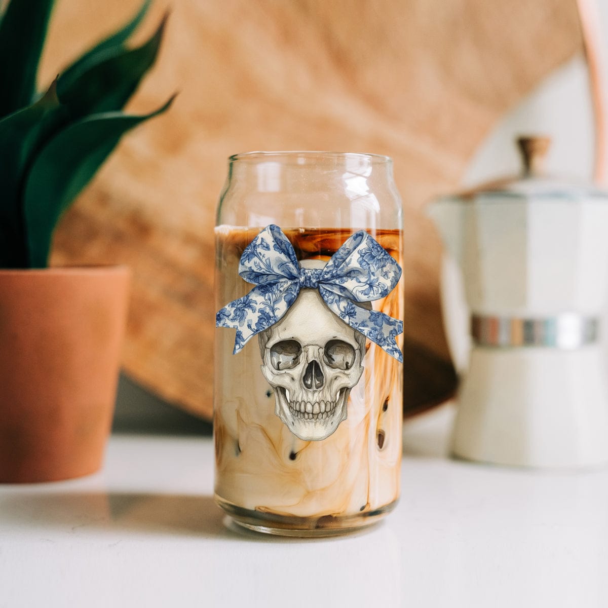 Gia Roma Travel Mug, Coffee Cup, Drinkware Bow Skull 20oz