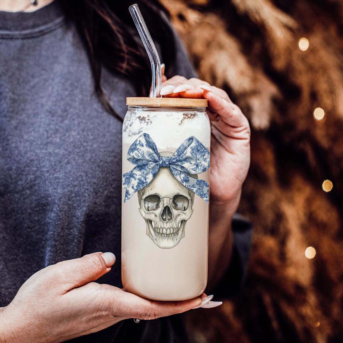 Gia Roma Travel Mug, Coffee Cup, Drinkware Bow Skull 20oz