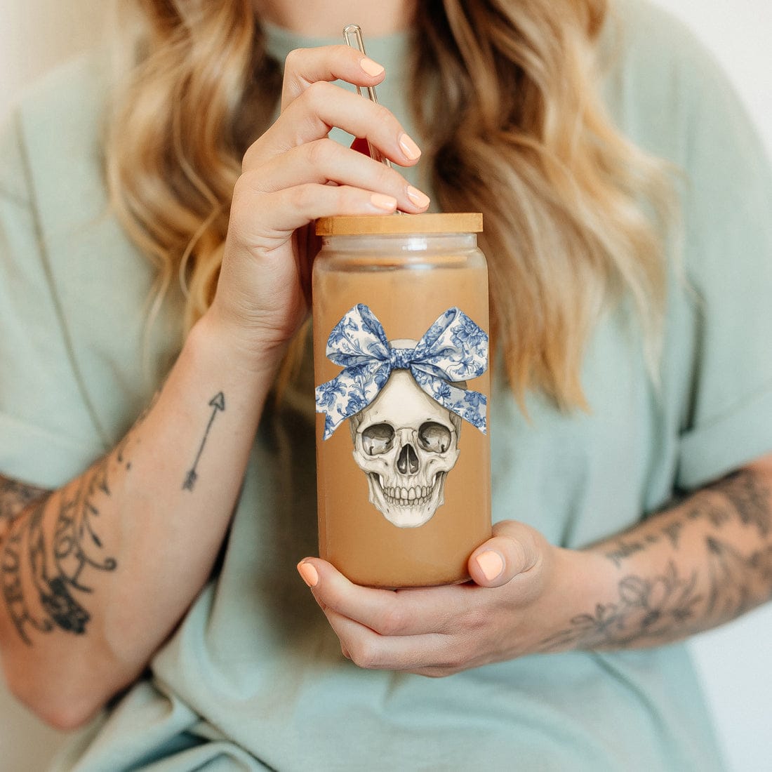 Gia Roma Travel Mug, Coffee Cup, Drinkware Bow Skull 20oz
