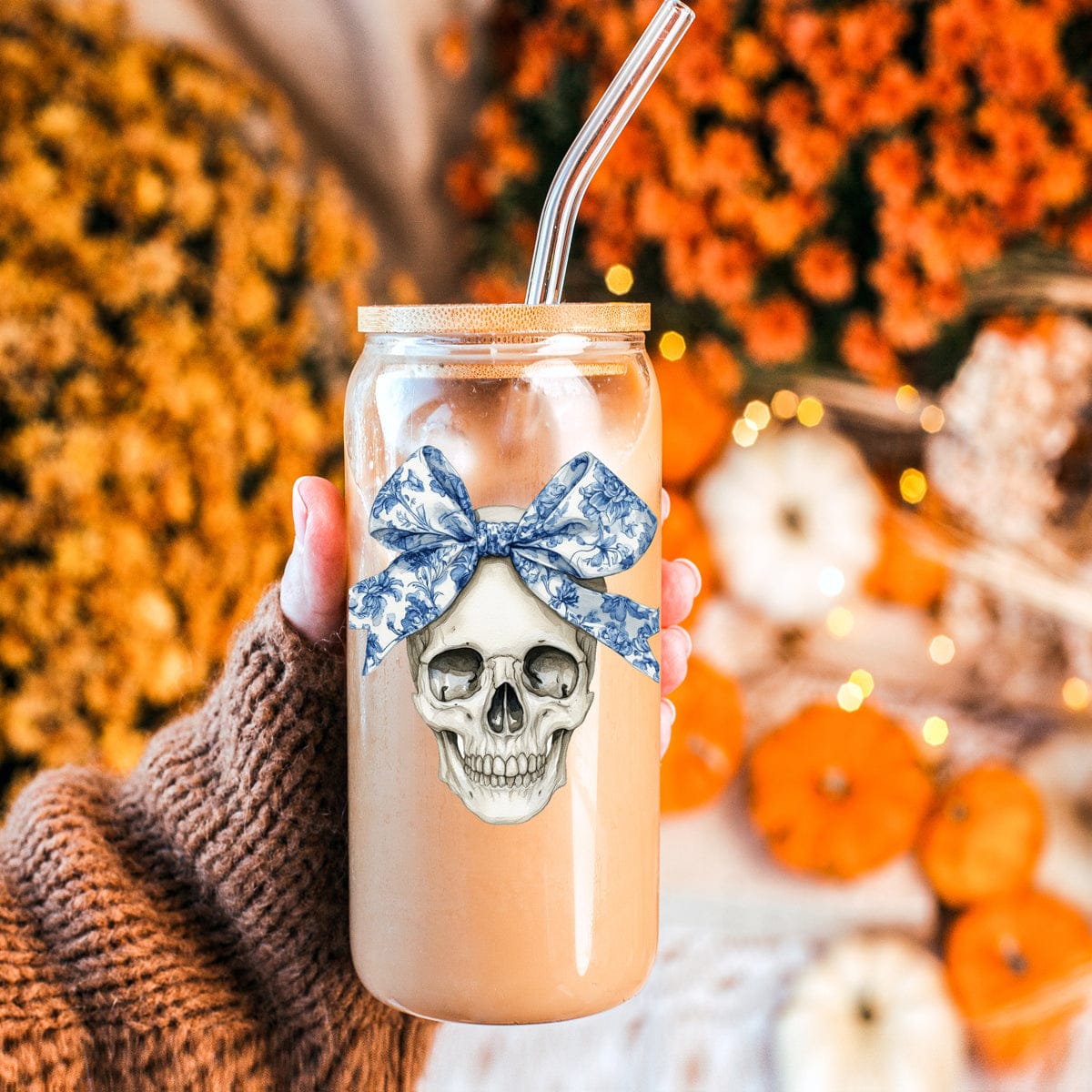 Gia Roma Travel Mug, Coffee Cup, Drinkware Bow Skull 20oz