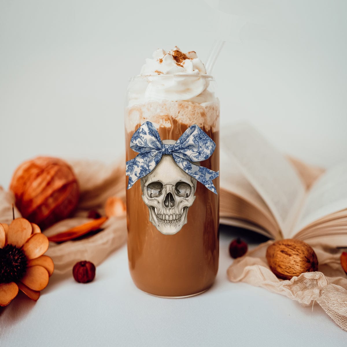 Gia Roma Travel Mug, Coffee Cup, Drinkware Bow Skull 20oz