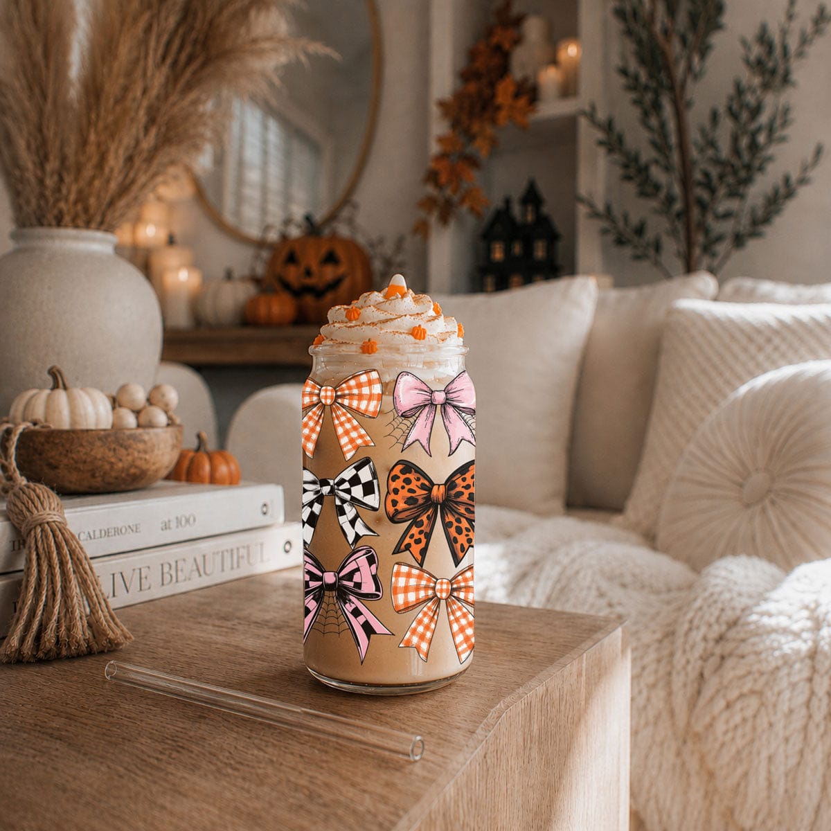 Gia Roma Travel Mug, Coffee Cup, Drinkware Fall Bows 20oz