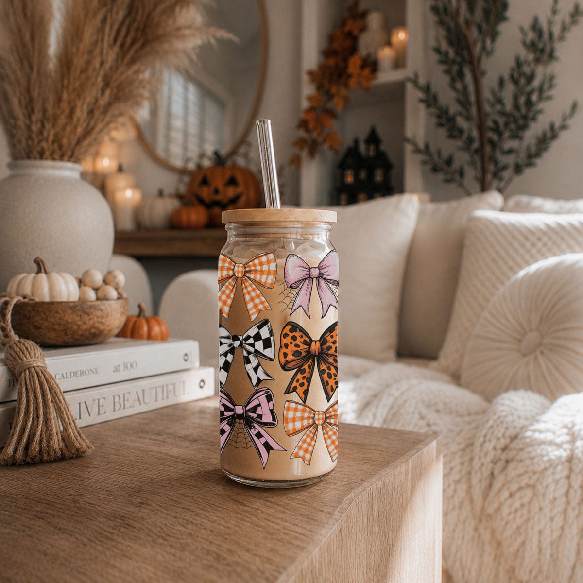 Gia Roma Travel Mug, Coffee Cup, Drinkware Fall Bows 20oz