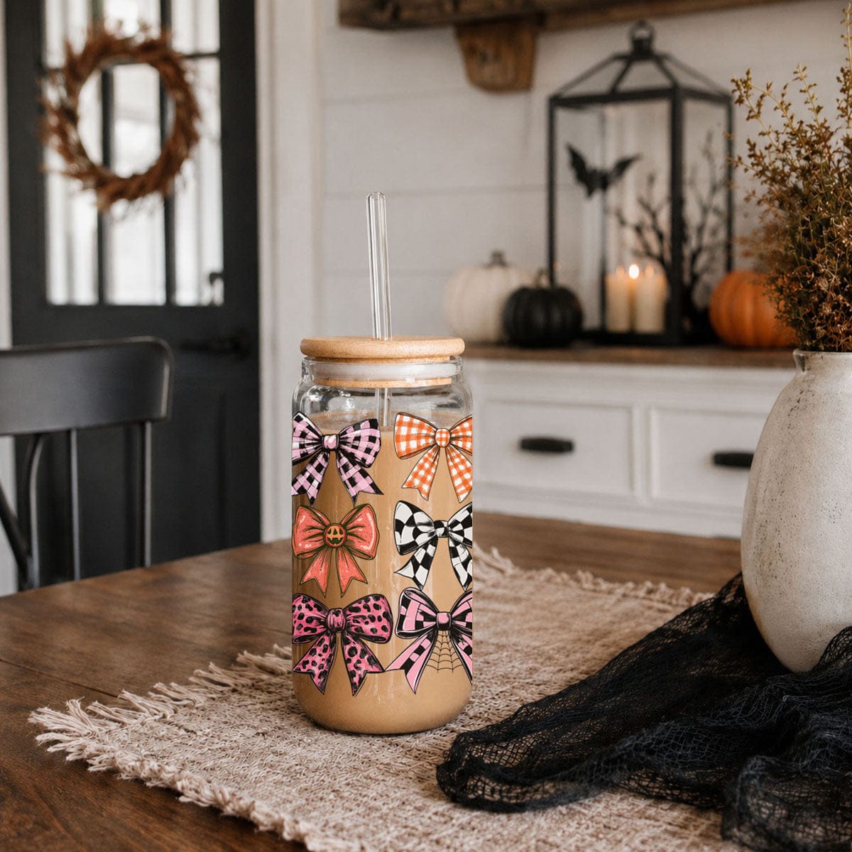 Gia Roma Travel Mug, Coffee Cup, Drinkware Fall Bows 20oz