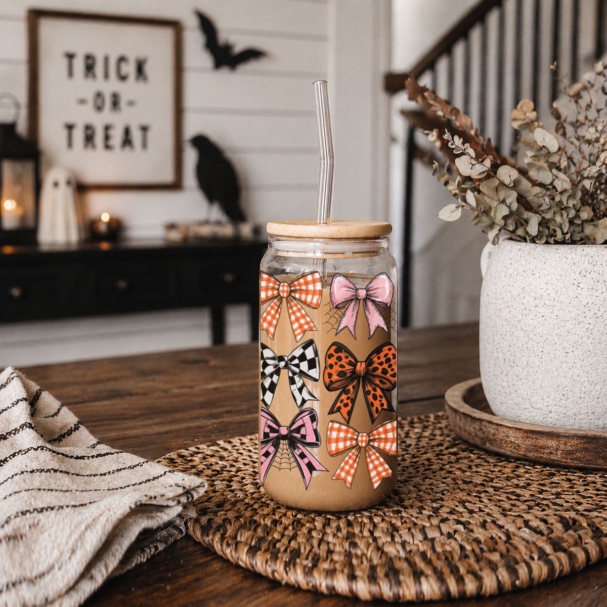 Gia Roma Travel Mug, Coffee Cup, Drinkware Fall Bows 20oz