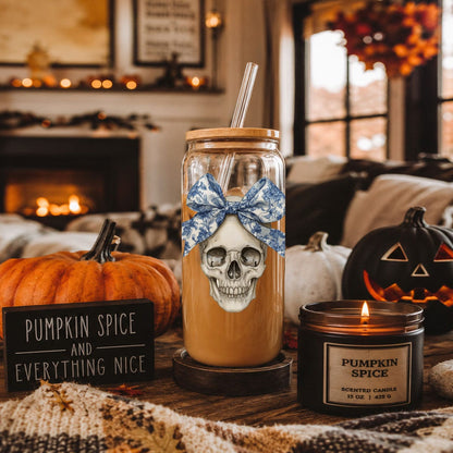 Gia Roma Travel Mug, Coffee Cup, Drinkware Bow Skull 20oz
