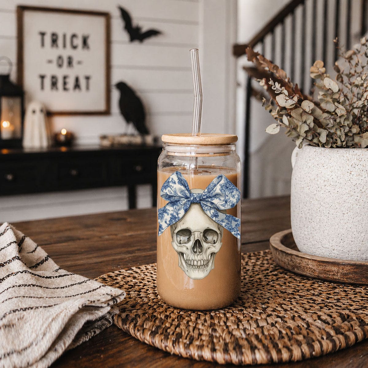 Gia Roma Travel Mug, Coffee Cup, Drinkware Bow Skull 20oz