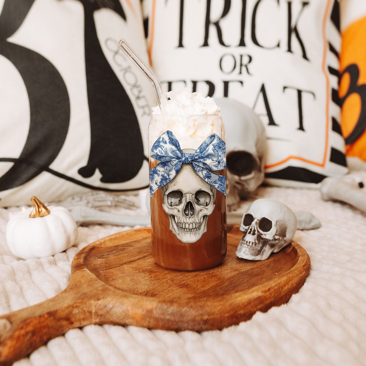 Gia Roma Travel Mug, Coffee Cup, Drinkware Bow Skull 20oz