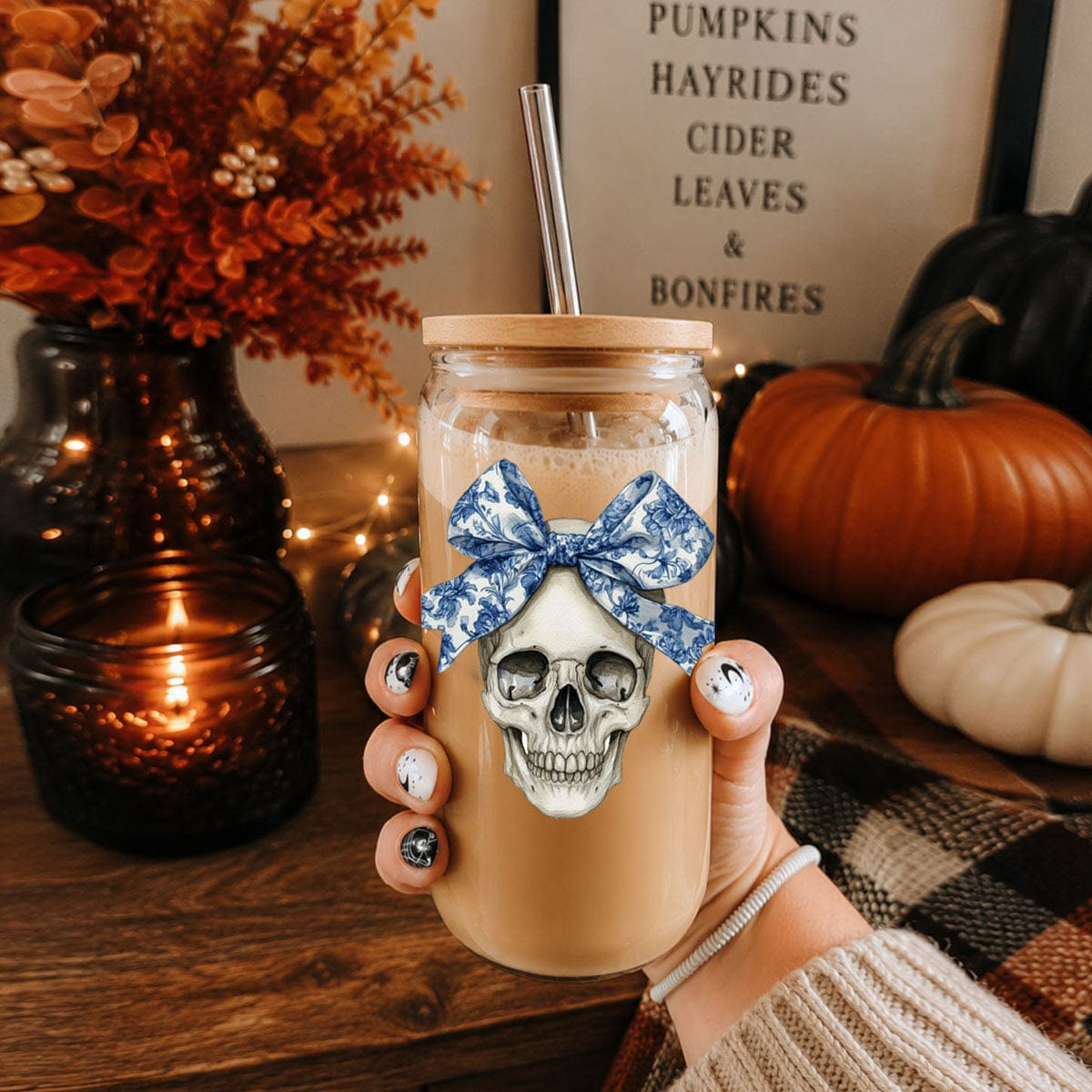 Gia Roma Travel Mug, Coffee Cup, Drinkware Bow Skull 20oz