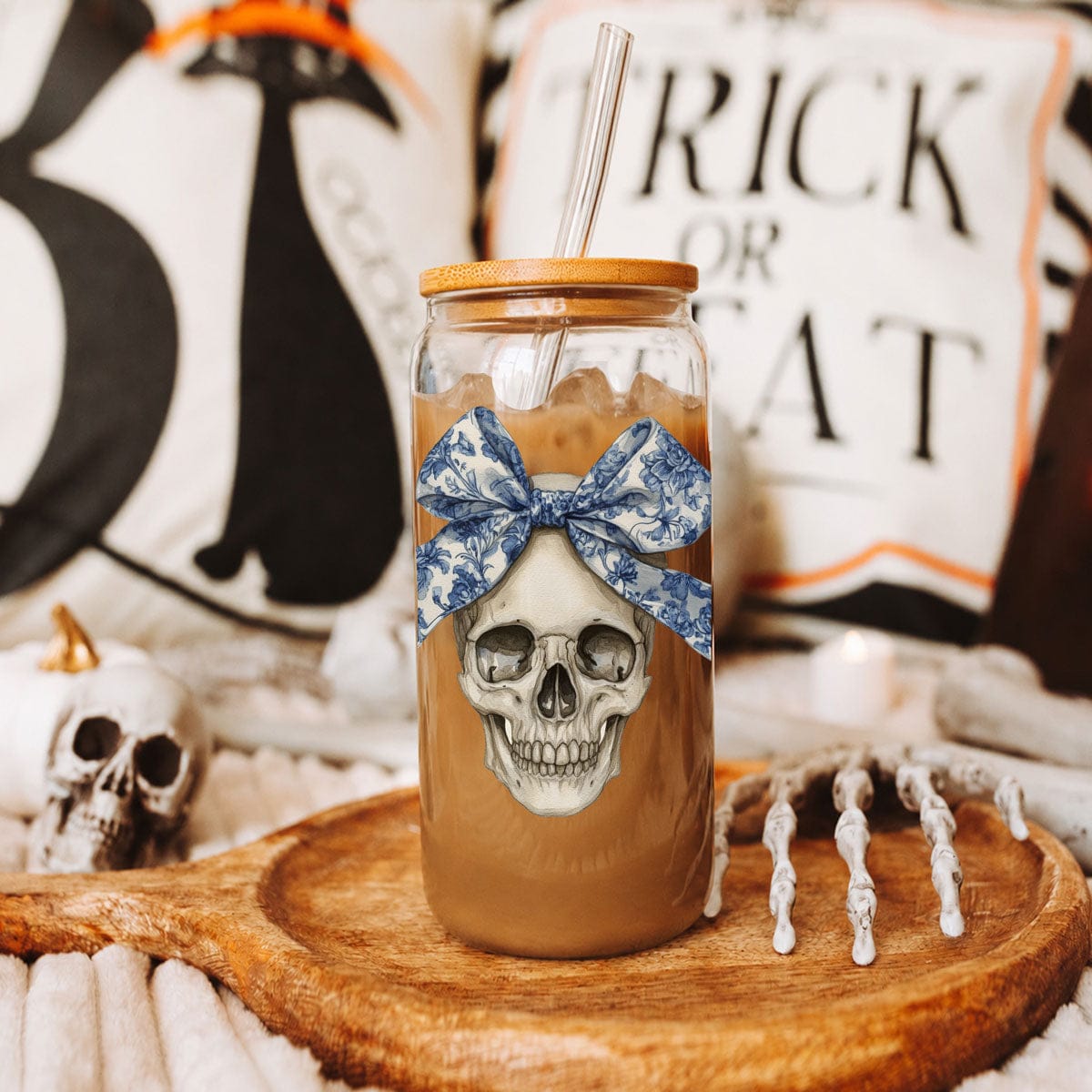 Gia Roma Travel Mug, Coffee Cup, Drinkware Bow Skull 20oz