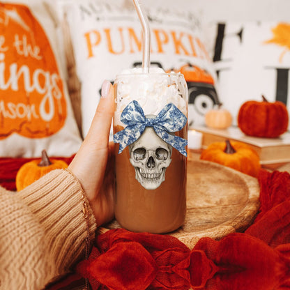Gia Roma Travel Mug, Coffee Cup, Drinkware Bow Skull 20oz