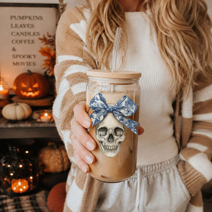 Gia Roma Travel Mug, Coffee Cup, Drinkware Bow Skull 20oz
