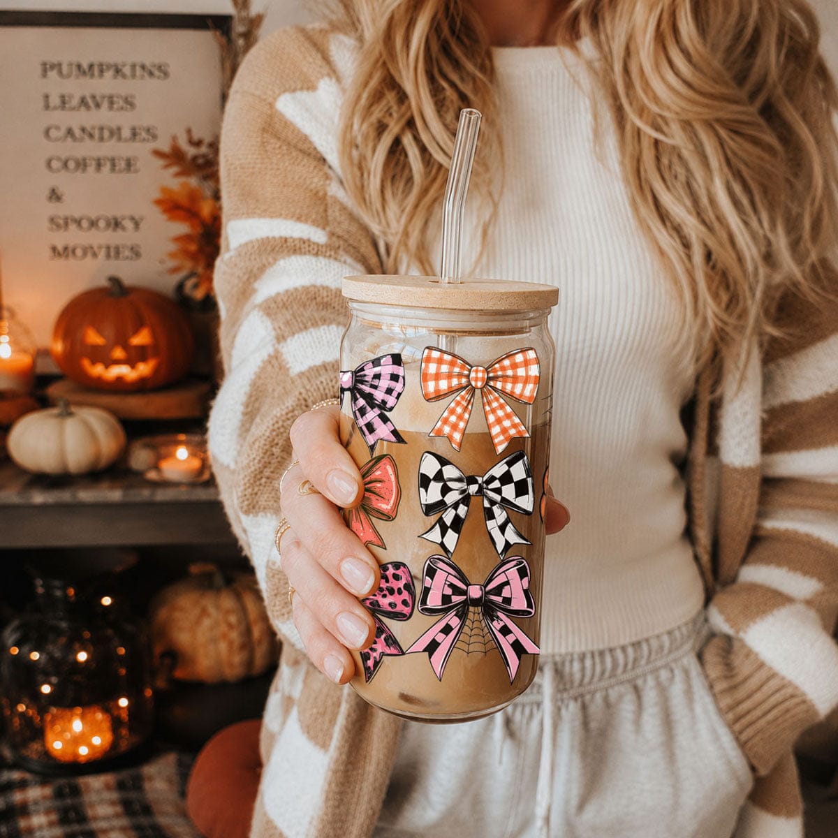 Gia Roma Travel Mug, Coffee Cup, Drinkware Fall Bows 20oz