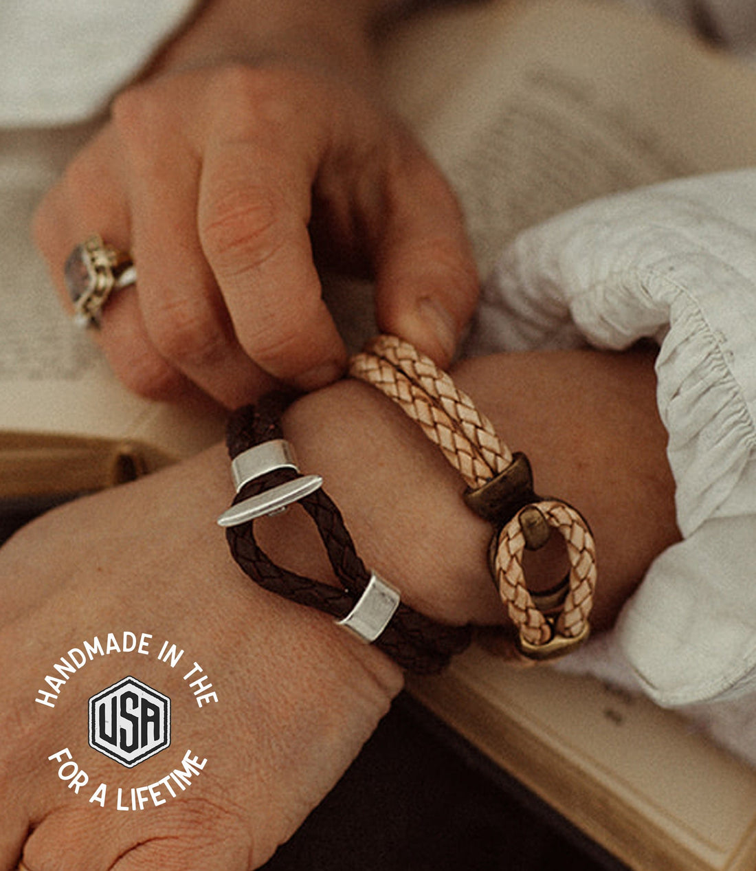 The Local Branch Leather Braided Leather Bracelet - USA Made