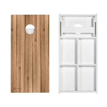 Brown Wood Teak Versatex All-Weather Cornhole Boards