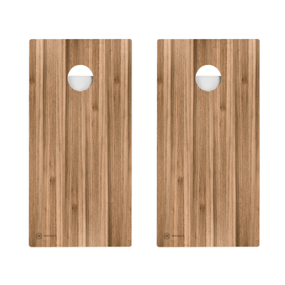 Brown Wood Teak Versatex All-Weather Cornhole Boards