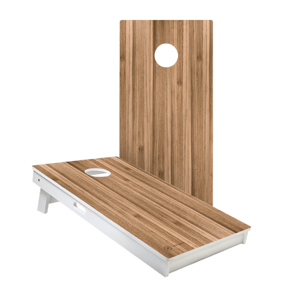 Brown Wood Teak Versatex All-Weather Cornhole Boards