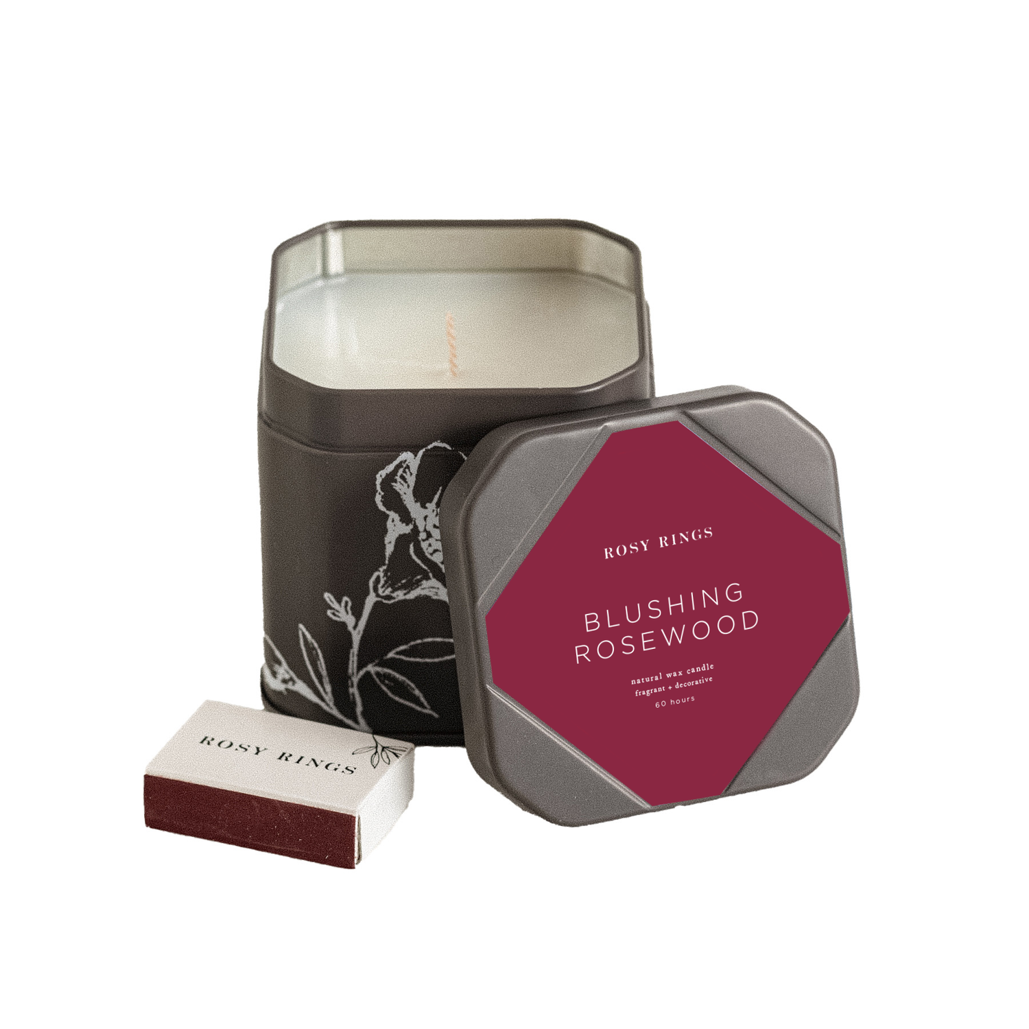 Accent Tin Candle - Blushing Rosewood