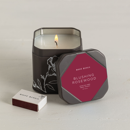 Accent Tin Candle - Blushing Rosewood