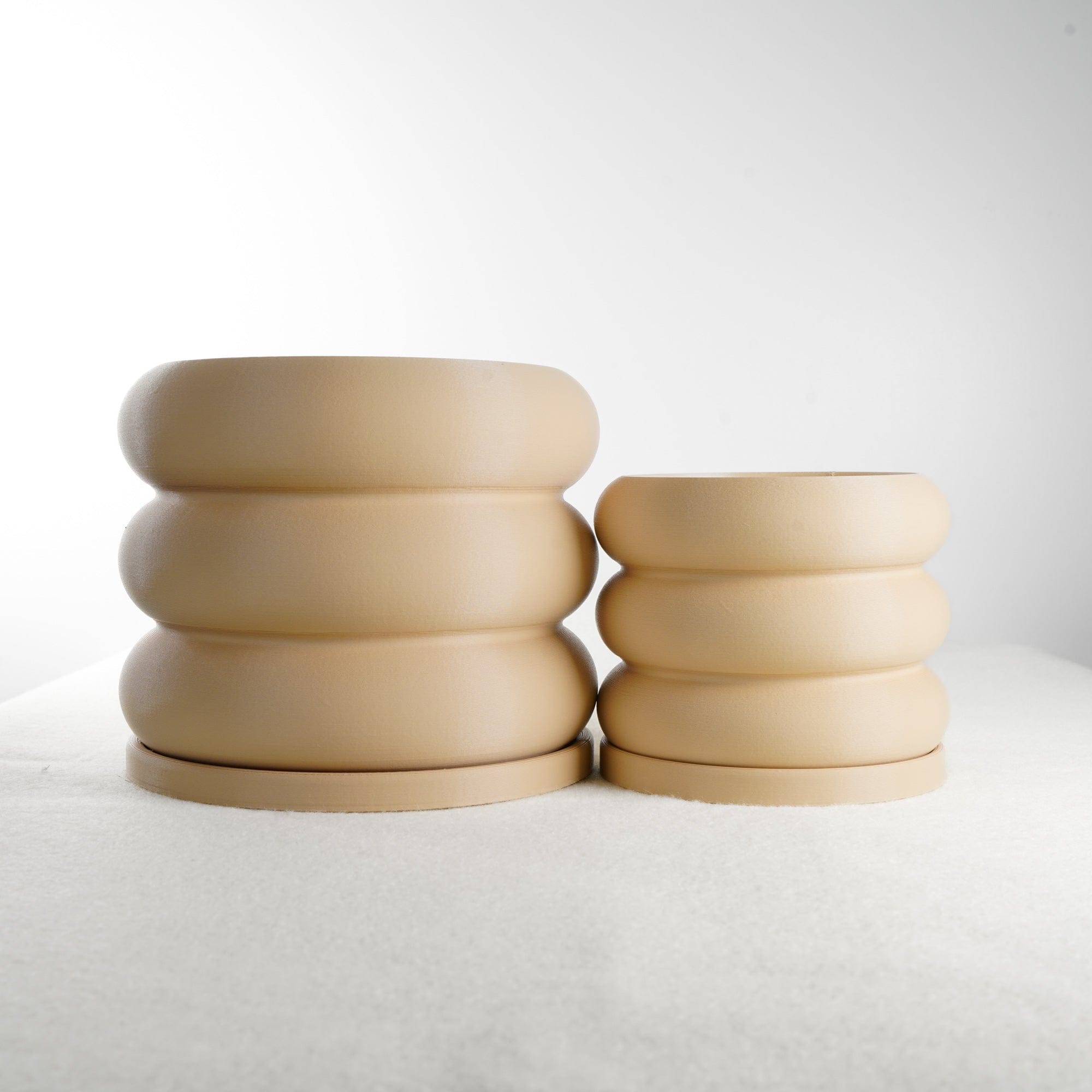 Rosebud HomeGoods Pots &amp; Planters Beige / Without Drip Tray / 4 Inch Bubble Planter/ Donut Planter with Drainage