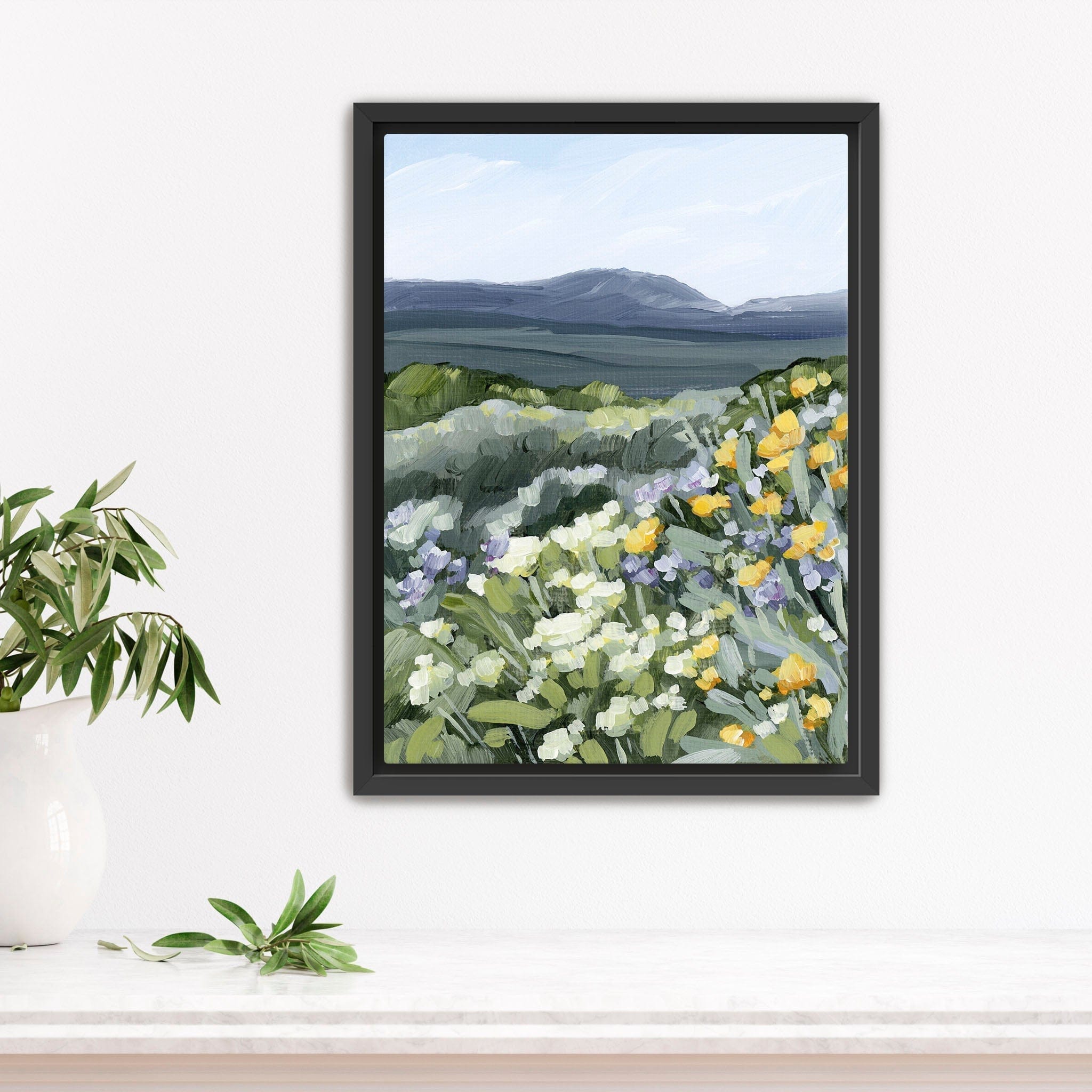 Katie Garrison Art Print Stretched Canvas / 8x10 in / Black Frame "Buffalo Mountain" Art Print